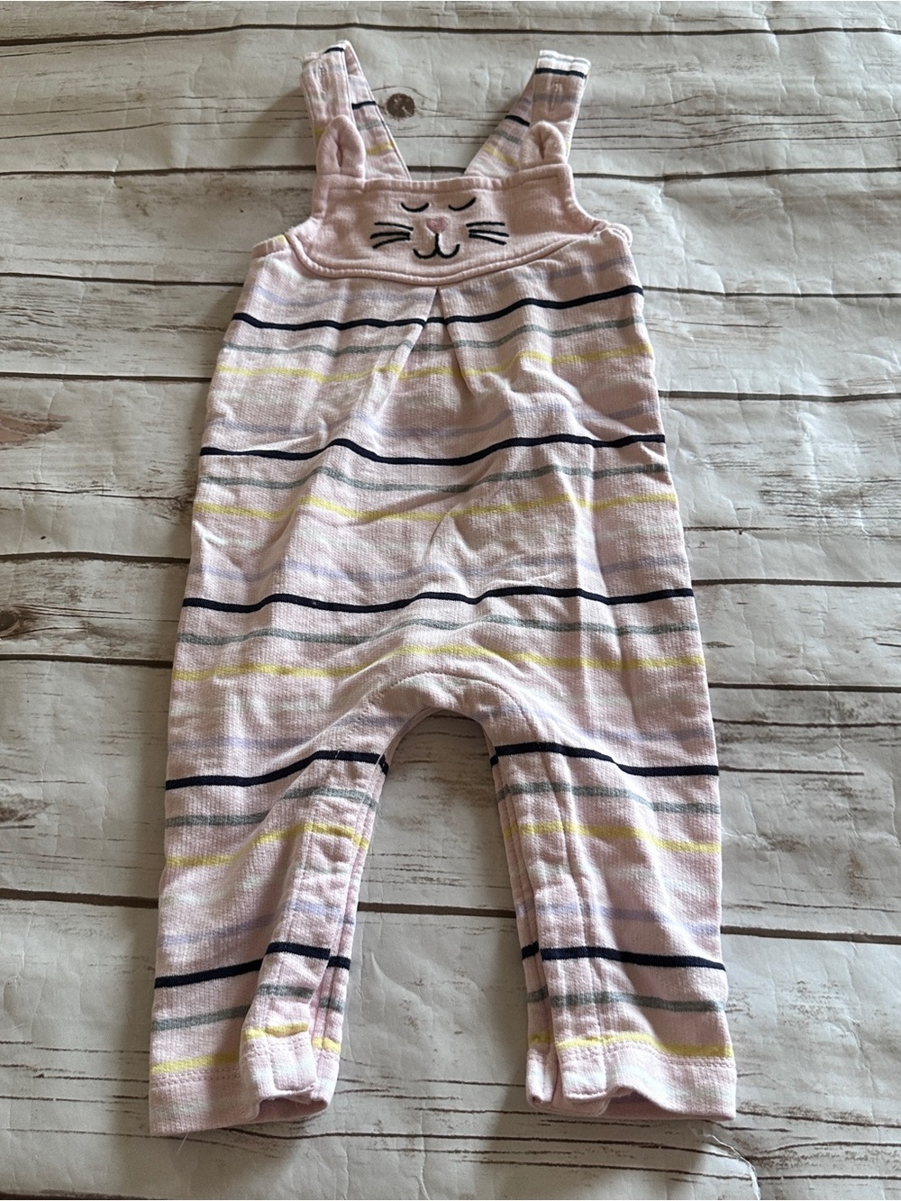 Hanna Andersson pink striped bunny romper